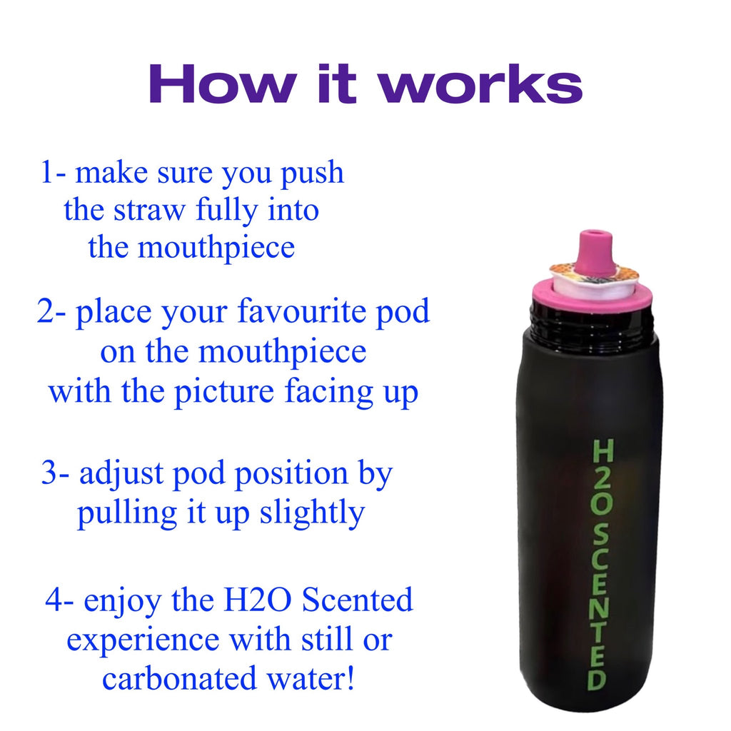 H2O Scented Water Bottle, Pink + 3 Free Pods