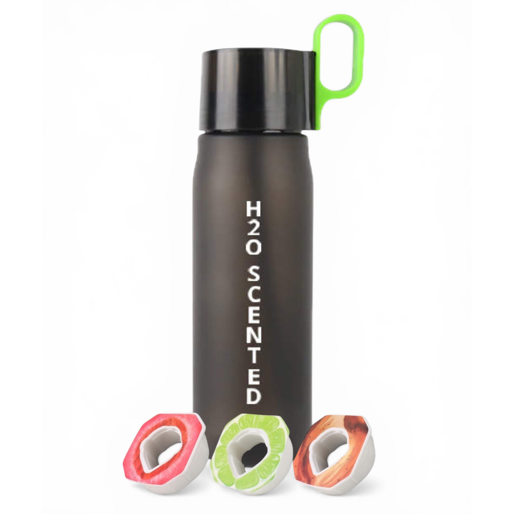 H2O Scented Water Bottle, Black + 3 Free Pods